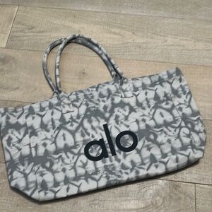 ALO Yoga Gray Tote Bag with Signature Monogram